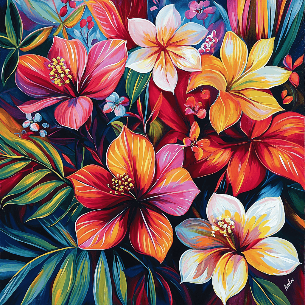 Frida Kahlo Inspired Vivid Flora Numbered Painting Kits