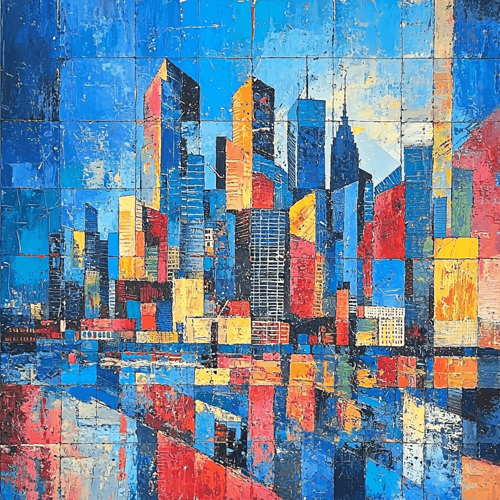 Pablo Picasso Inspired Cubist Skyline Painting By Numbers Kit