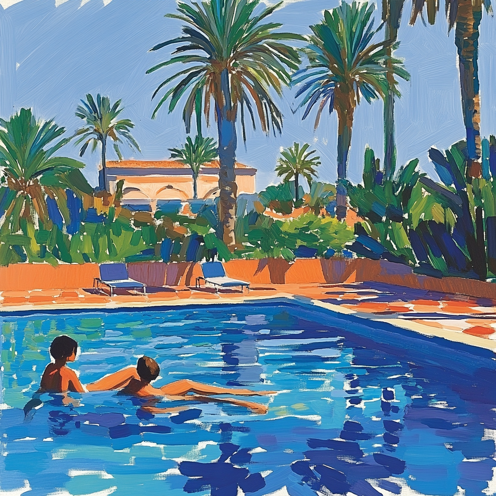 Hockney Inspired Poolside Afternoon Paint by numbers kits