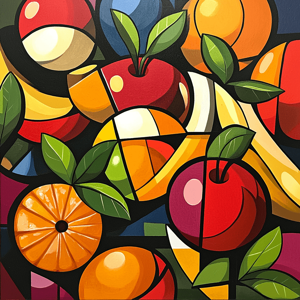 Pablo Picasso Inspired Cubist Fruit Delight Paint By Number