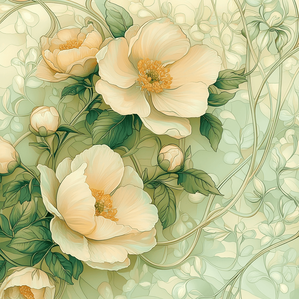 Alphonse Mucha Inspired Dreamscape Blossoms Paint By Numbers