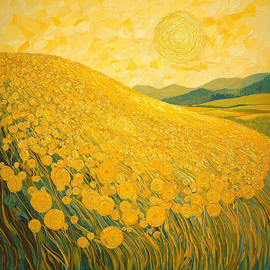 Klimt Inspired Sunny Fields Of Gold DIY Paint By Numbers