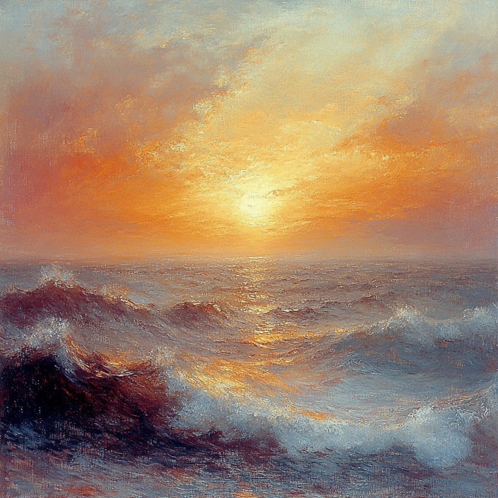 J.M.W. Turner Inspired Luminous Sunrise paint by numbers