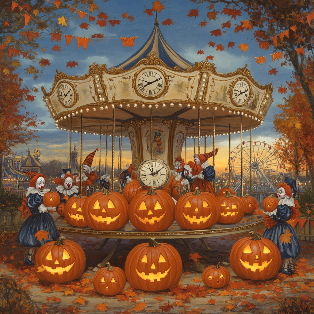 Carnival Of Clockface Pumpkins Painting by numbers kit