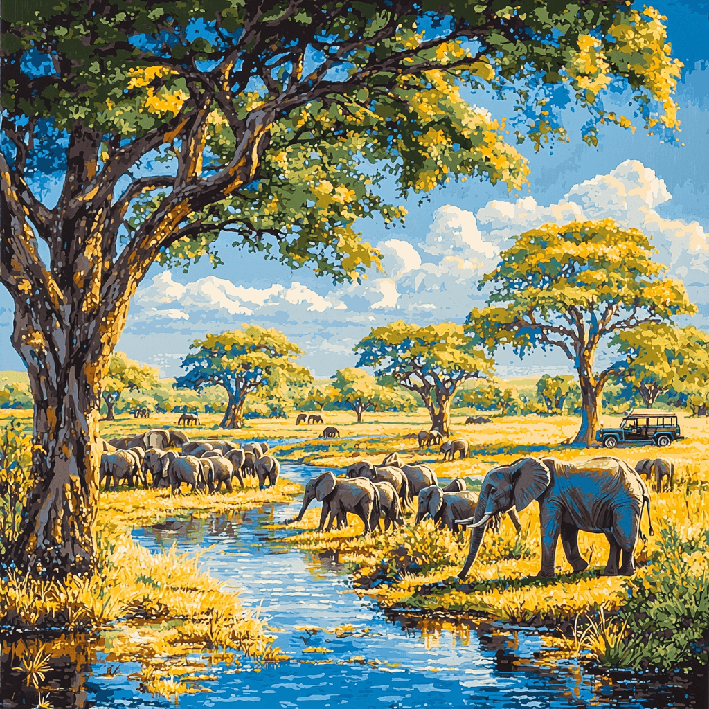 Chobe National Park - Kasane Paint By Color