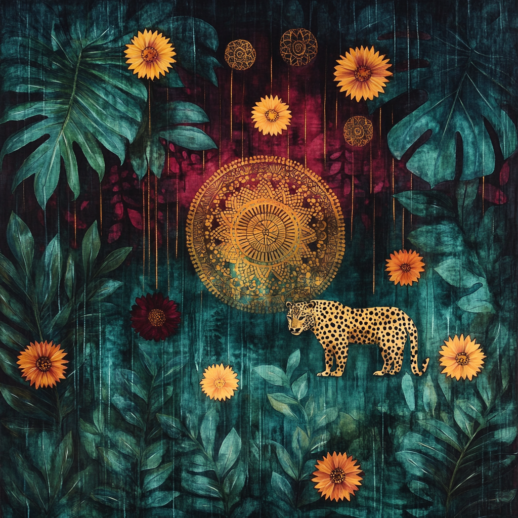 Frida Kahlo Inspired Rainforest Emblems Numbered painting kits