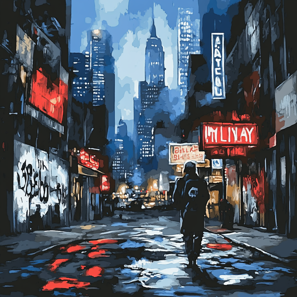 Banksy Inspired Urban Night Street Art Painting by numbers kit