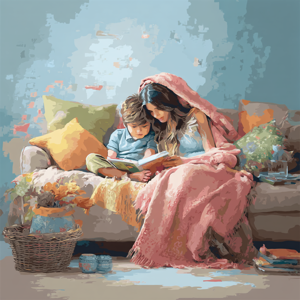 A Cuddle On The Couch Painting By Numbers Kit