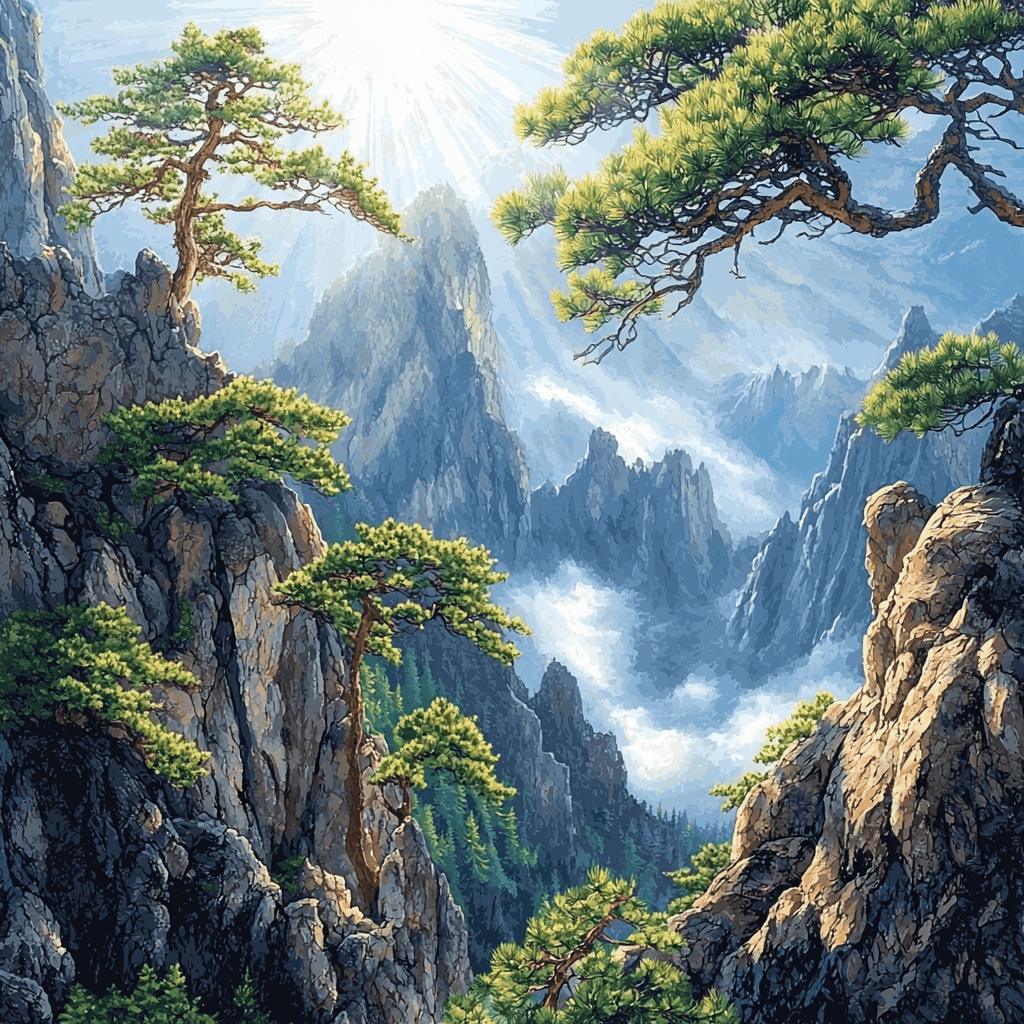 Huangshan (Yellow Mountain) Painting Number Kit