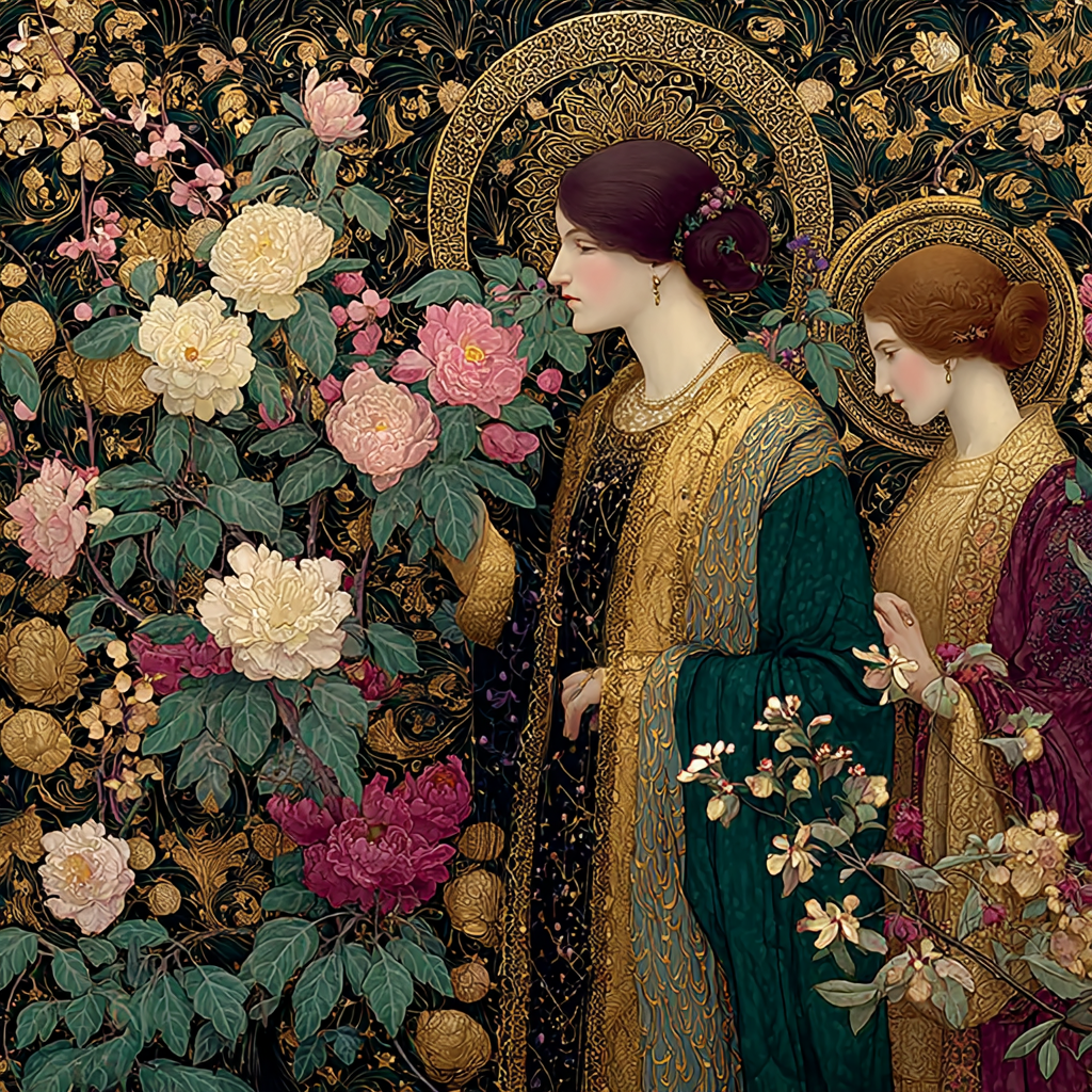 Gustav Klimt Inspired Opulent Garden painting number kit