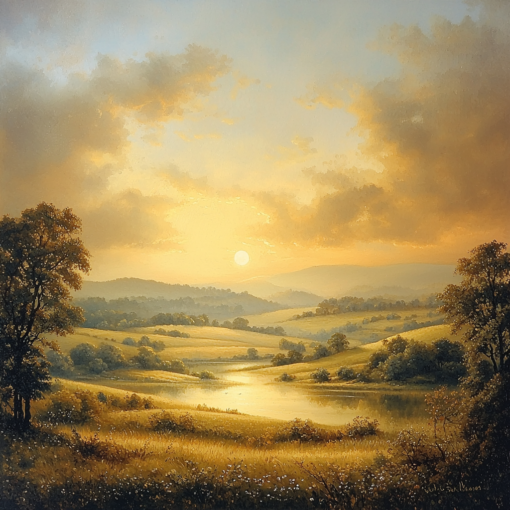 John Constable Inspired Dawn Over The Hills Number Painting