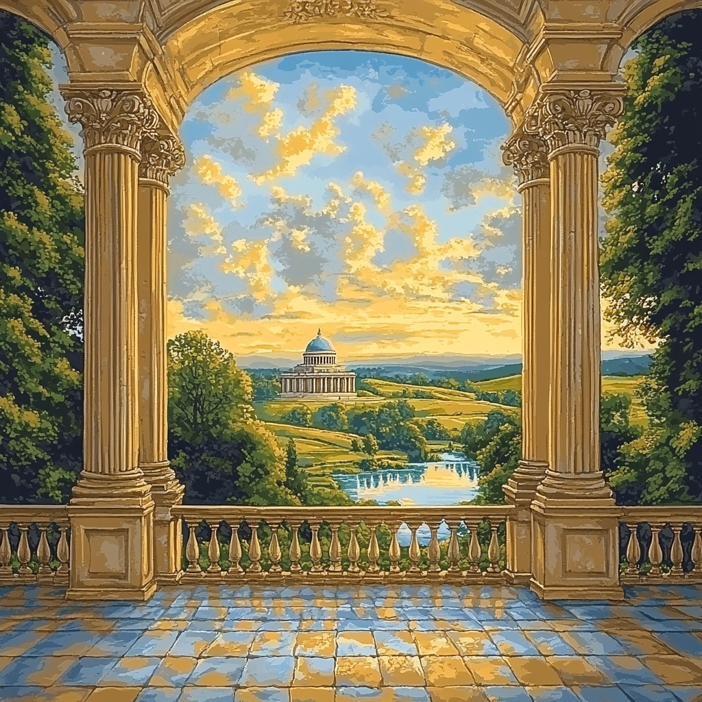 Raphael Inspired Classical Archway At Dusk Painting by numbers kit