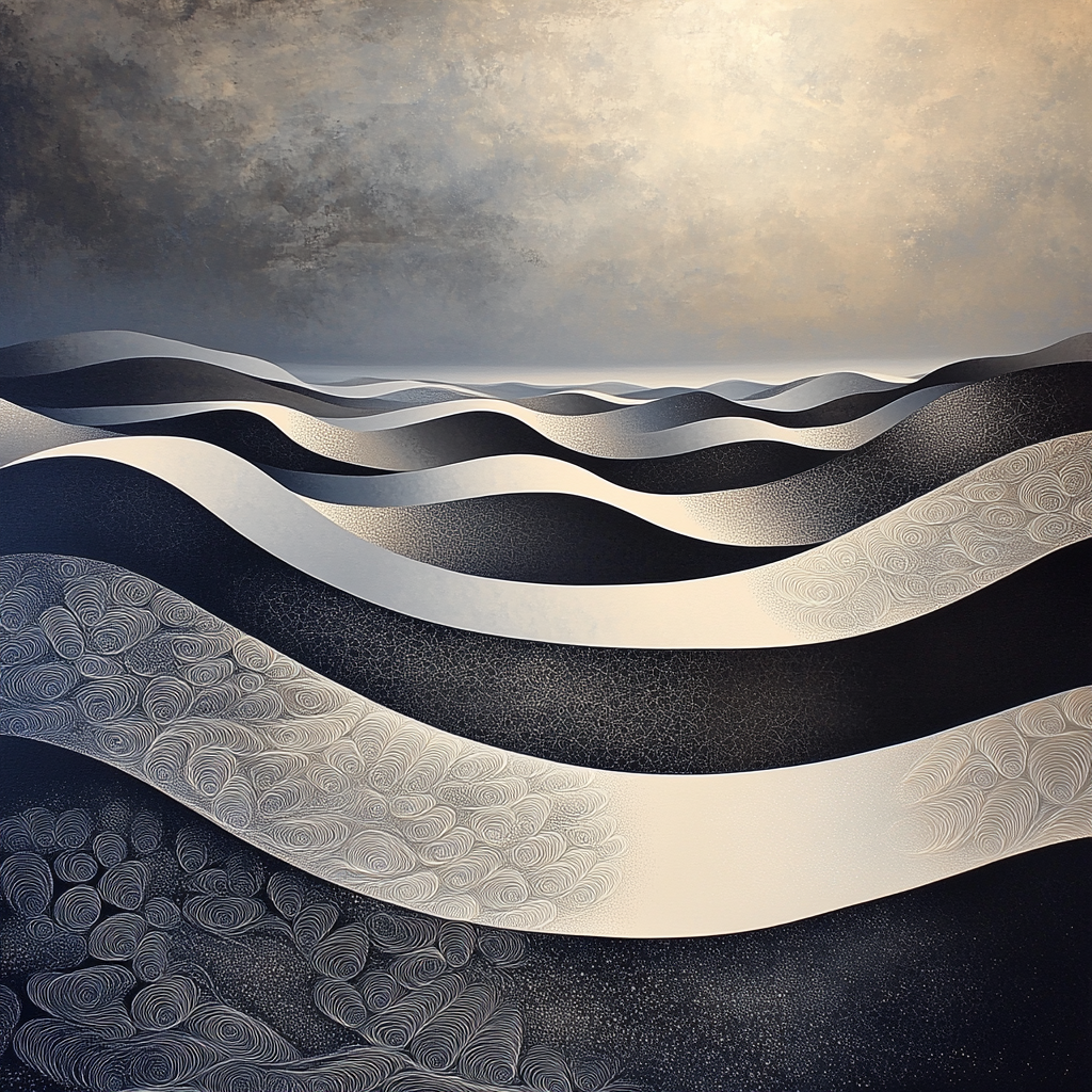 M.C. Escher Inspired Möbius Wave Tapestry Paint by numbers art