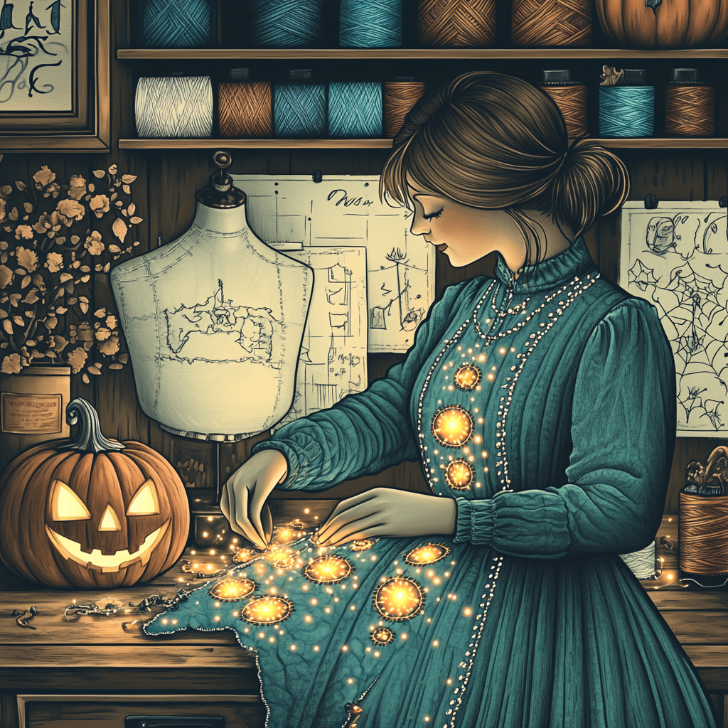 Spooky Stitching At The Midnight Workshop Numbered painting kits