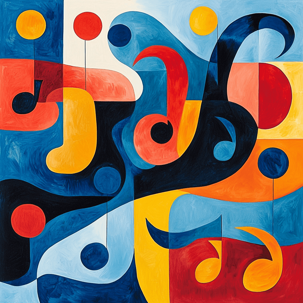 Henri Matisse Inspired Colorful Music Notes Paint By Color