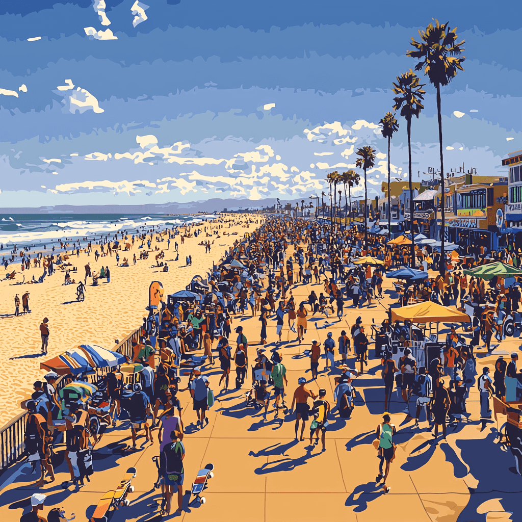 Venice Beach Boardwalk - Los Angeles Paint By Numbers