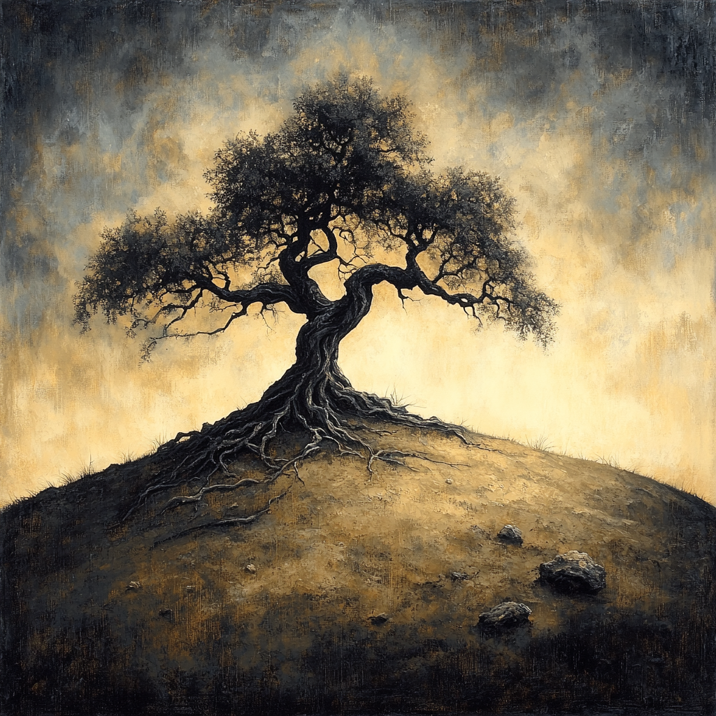 Francisco Goya Inspired Withered Sentinel Hill Number painting