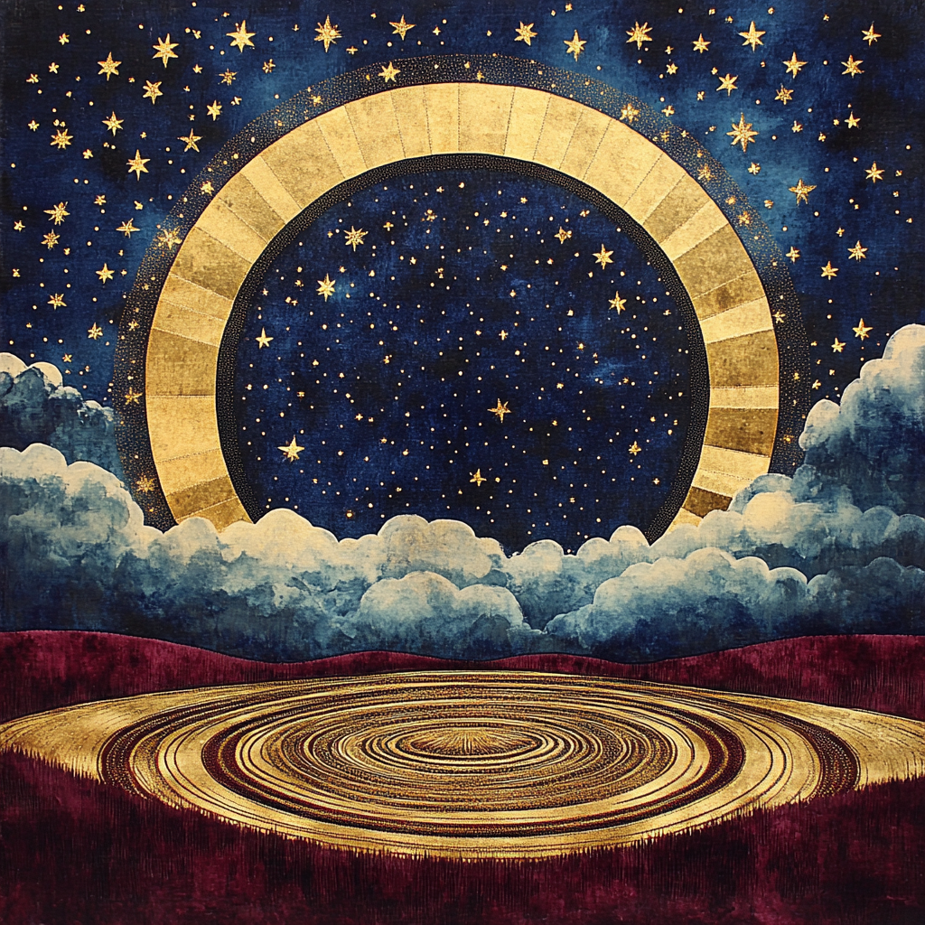 Nandalal Bose Inspired Night Sky Rangoli Paint by numbers art