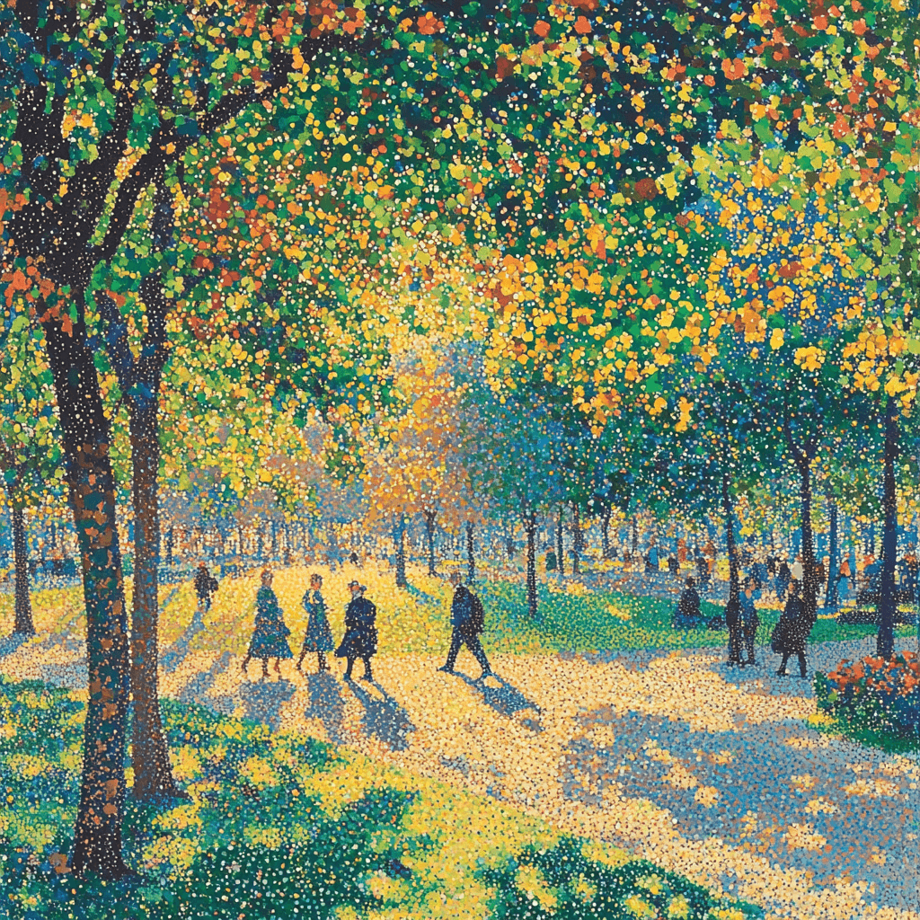 Georges Seurat Inspired Enchanted Park Stroll Numbered Painting Kits