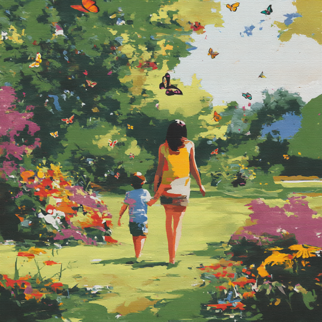 Mom's Butterfly Garden Number Painting