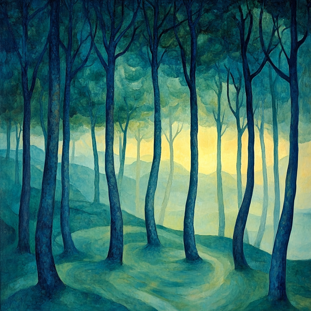 Edvard Munch Inspired Enchanted Pine Hollow Painting by numbers kit