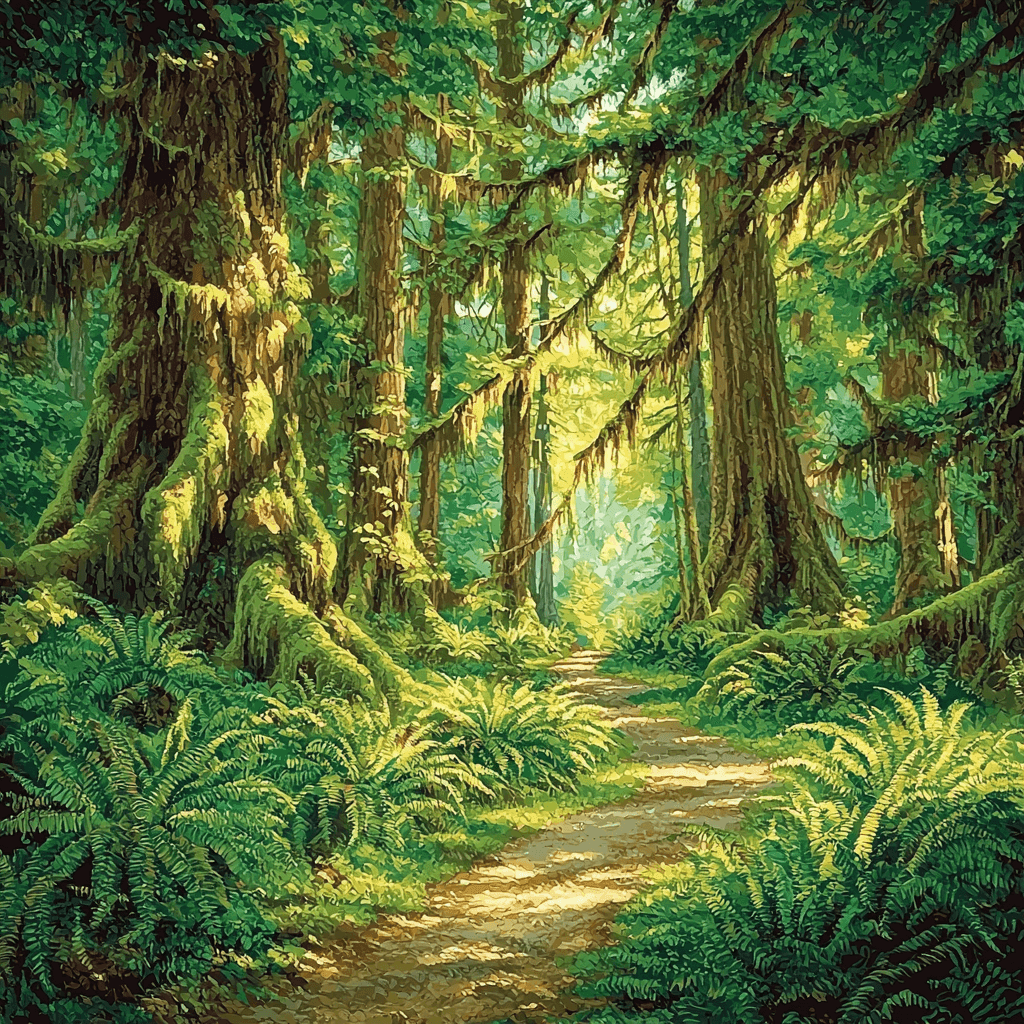 Hoh Rainforest - Olympic National Park Paint By Numbers