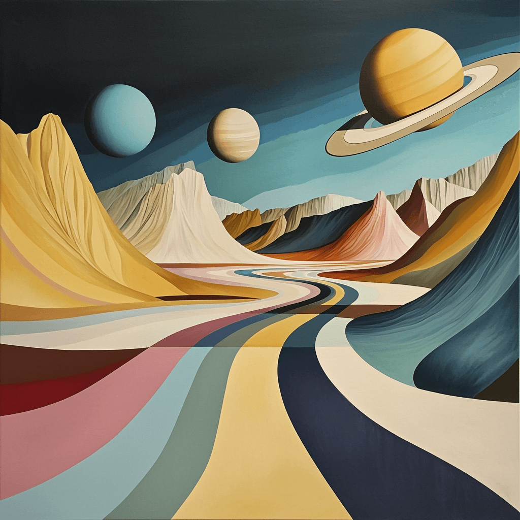 Dali Inspired Surreal Solar Symphony Number Painting