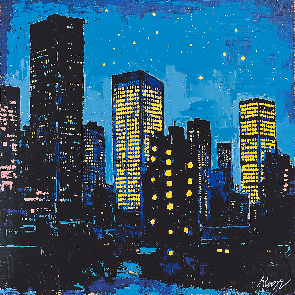Roy Lichtenstein Inspired Futuristic Urban Illumination Paint By Numbers Kits