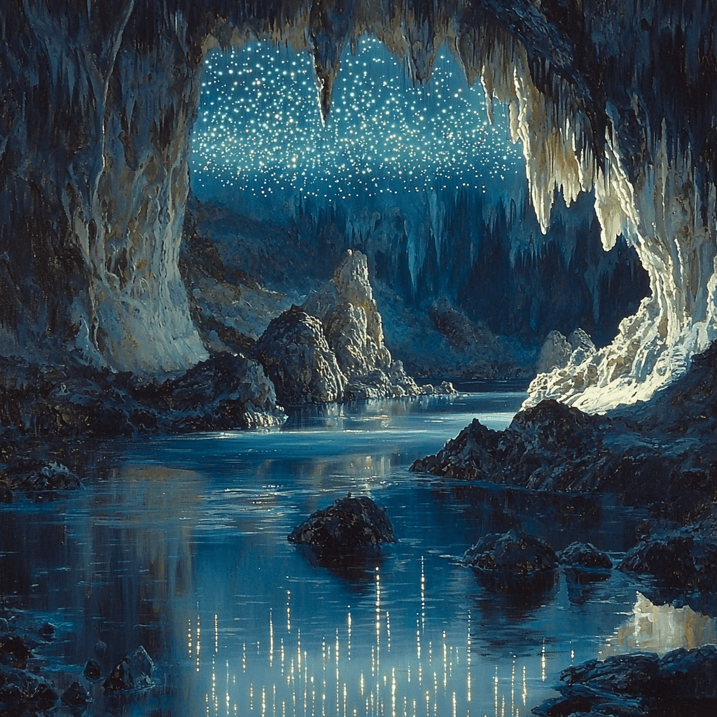 Waitomo Glowworm Caves - New Zealand Paint By Numbers