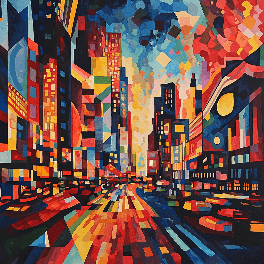 Wassily Kandinsky Inspired Abstract City Vibes Number Painting