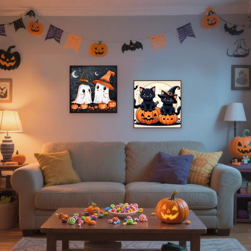 2 Pack Paint By Numbers Kit For Kids With Frame And Wooden Easel