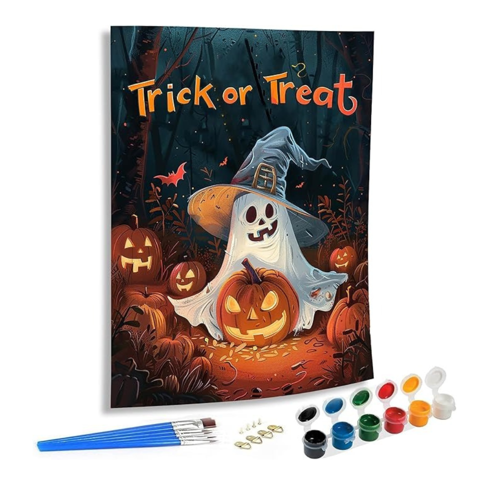 Full Moon Pumpkin Halloween Paint by Numbers