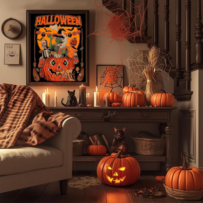 Halloween Pumpkin Paint By Numbers Kit For Adults