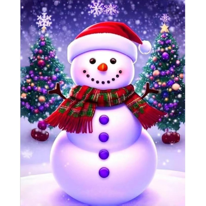 Christmas Tree Paint by Numbers DIY Canvas Kit Without Frame