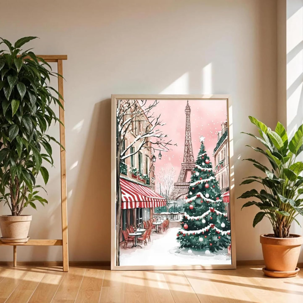 Christmas Paint by Numbers Kit Winter DIY Canvas Set Without Frame