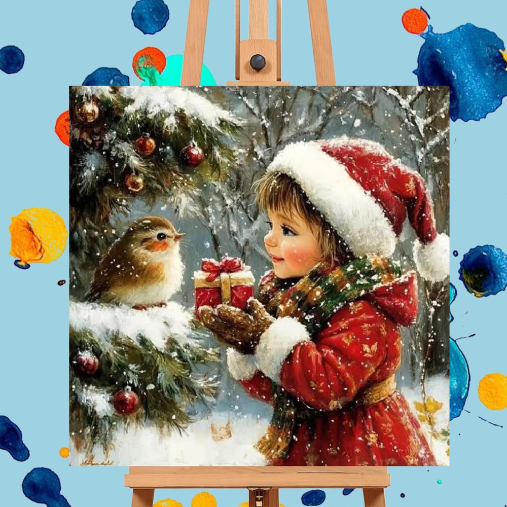 Christmas Paint by Numbers DIY Canvas Painting Kit 