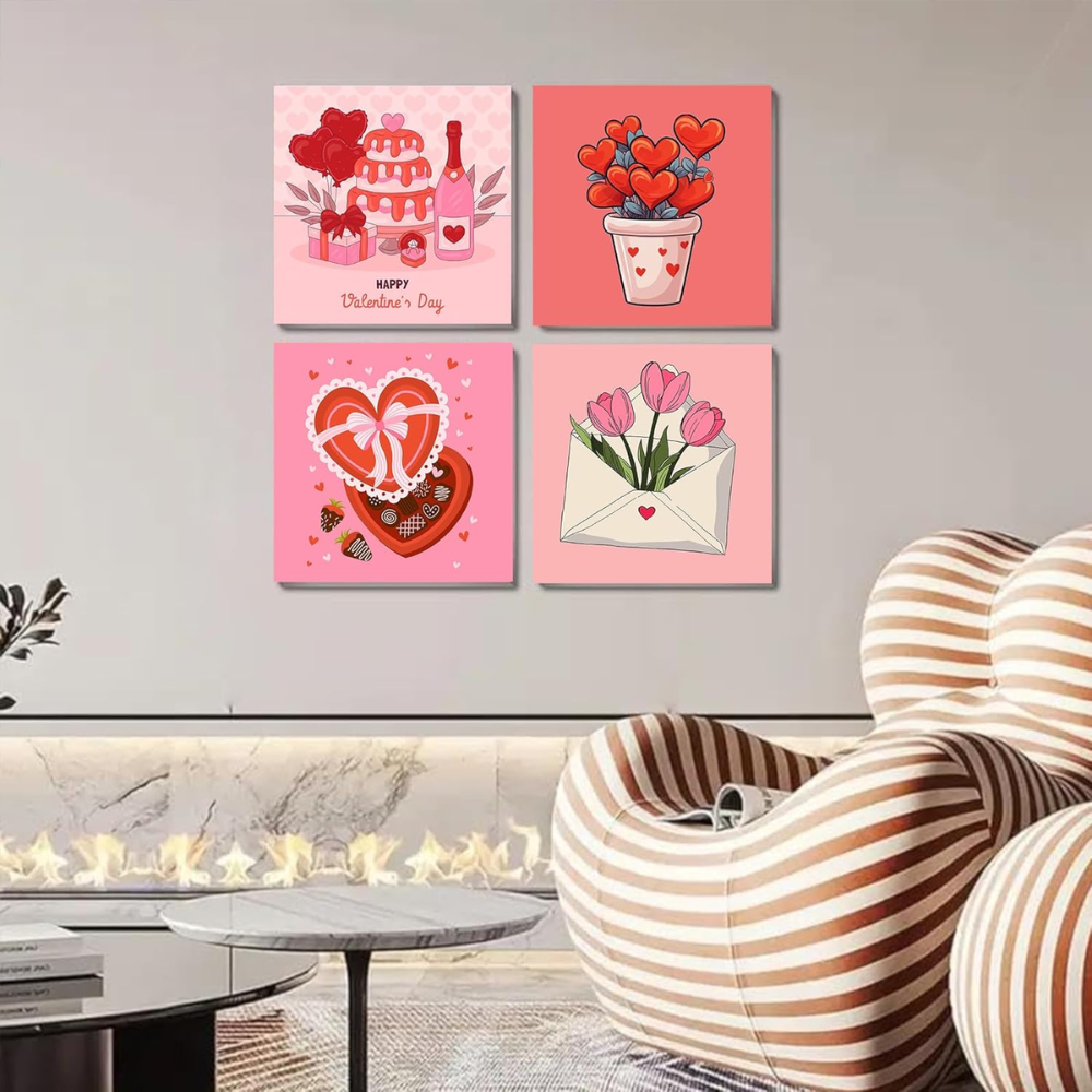 [Copy]4 Pack Framed DIY Paint by Numbers Kit for Adults Beginner