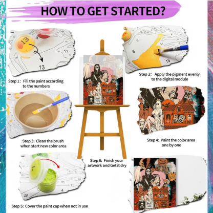 DIY Halloween Paint by Numbers for Adults