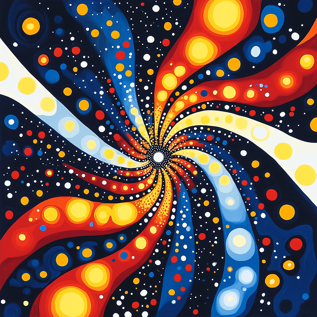 Yayoi Kusama Inspired Cosmic Polka Symphony painting number kit