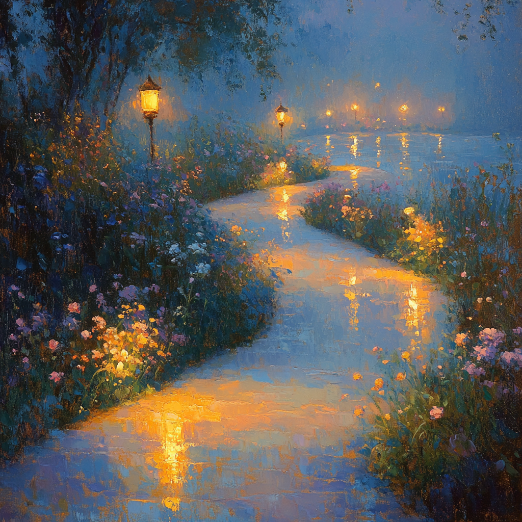 Edgar Degas Inspired Moonlit Garden Paint by numbers kits