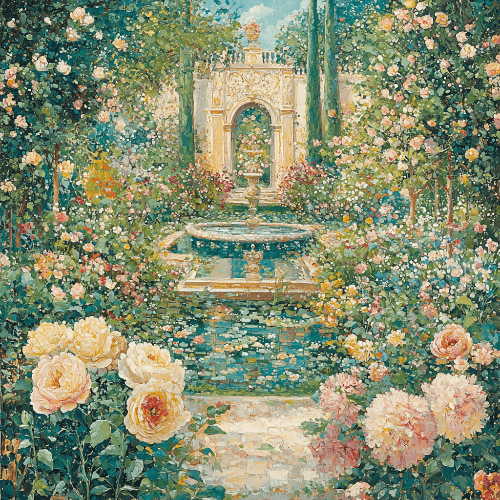 Jean-Honoré Fragonard Inspired Opulent Rococo Garden Paint By Numbers Art
