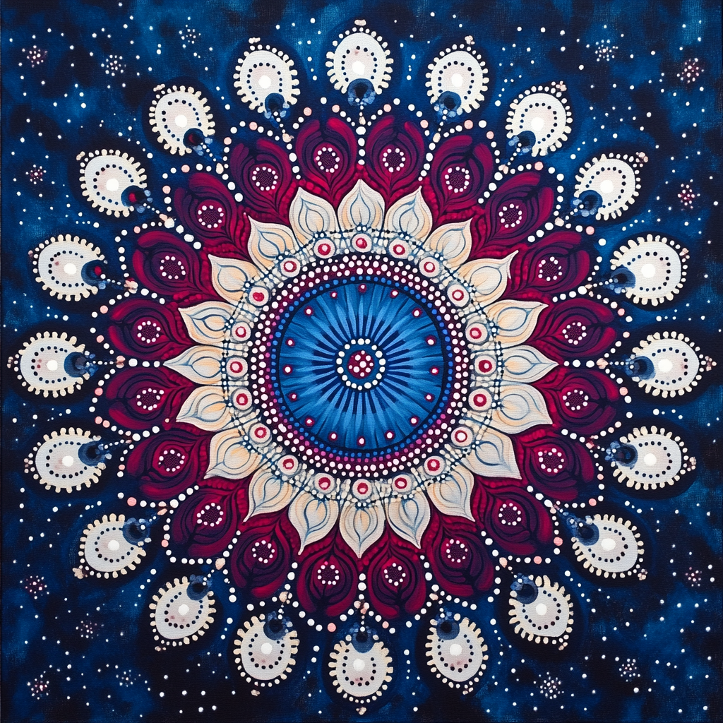 Yayoi Kusama Inspired Starlit Mandala paint by number