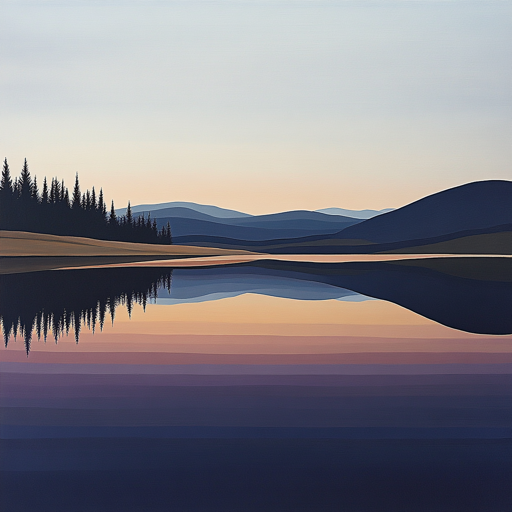 Lawren Harris Inspired Pristine Northern Lake Reflections Paint by numbers art