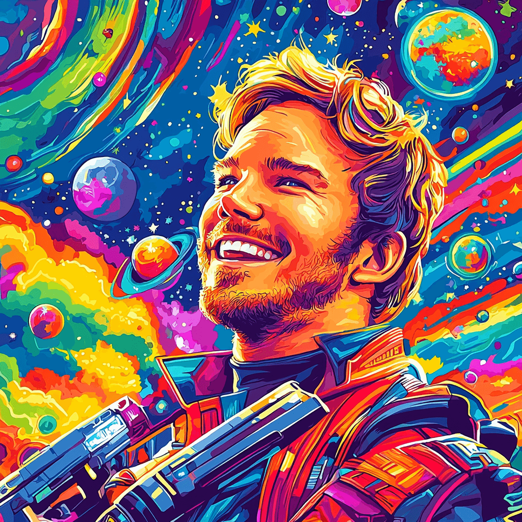 Chris Pratt: The Playful Spirit Of Star-Lord Paint By Numbers Art