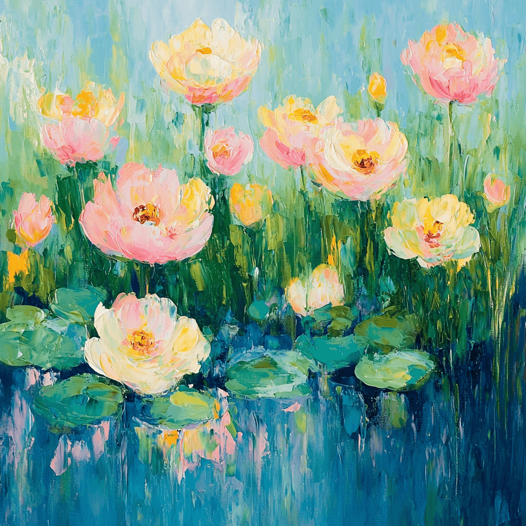 Claude Monet Inspired Whimsical Floral Symphony Painting By Numbers Kit