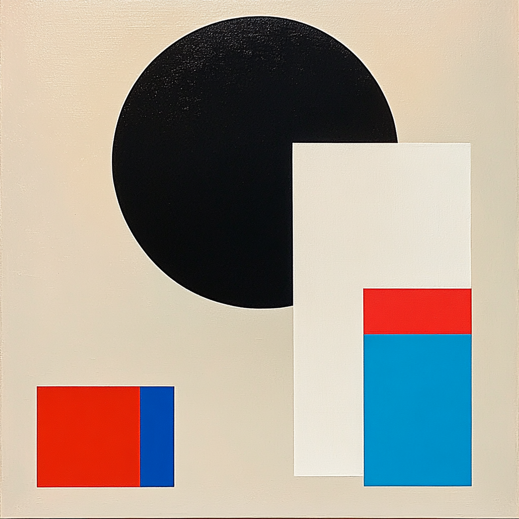 Kazimir Malevich Inspired Spatial Balance Number painting