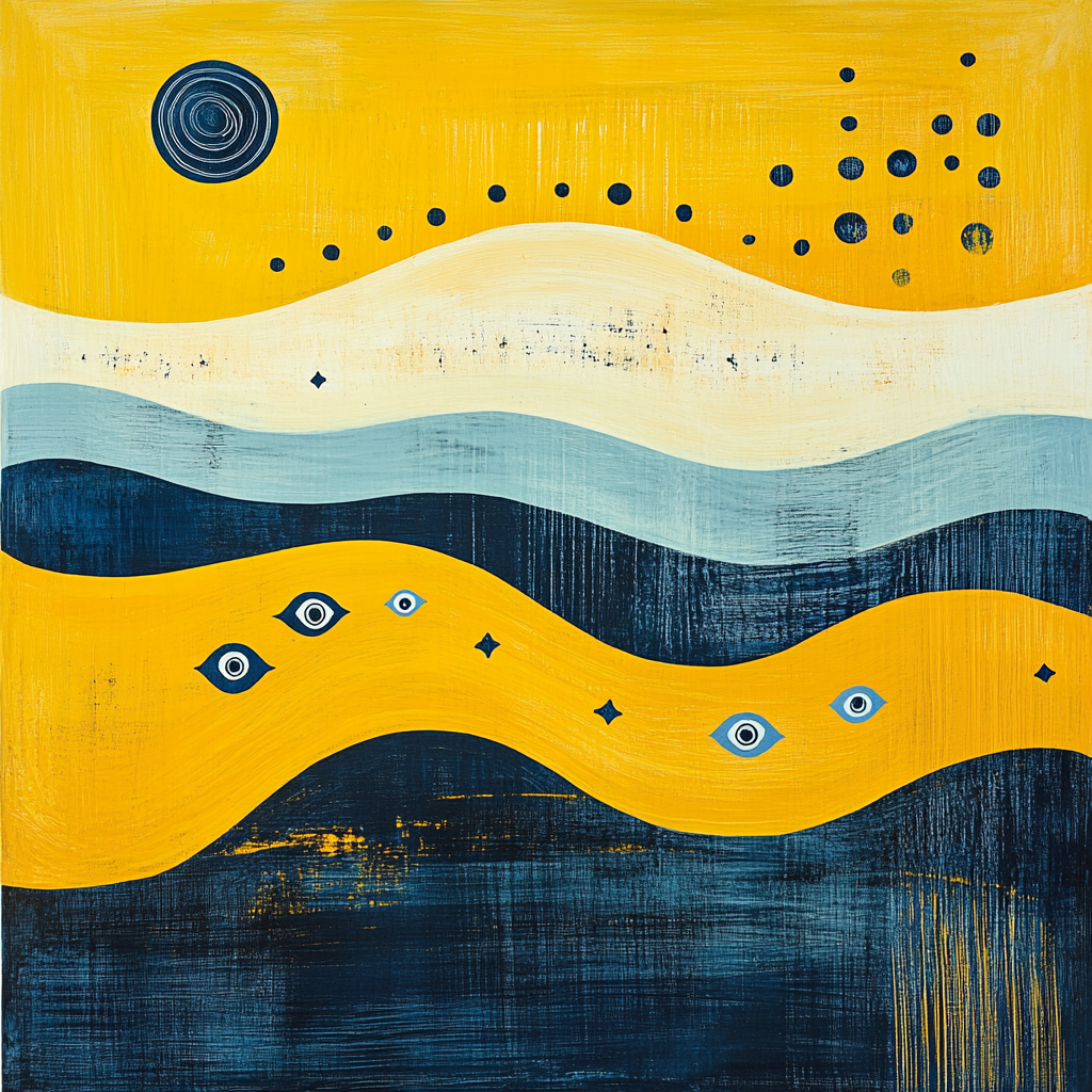Joan Miró Inspired Harmony Of Abstract Seas Paint by numbers kits