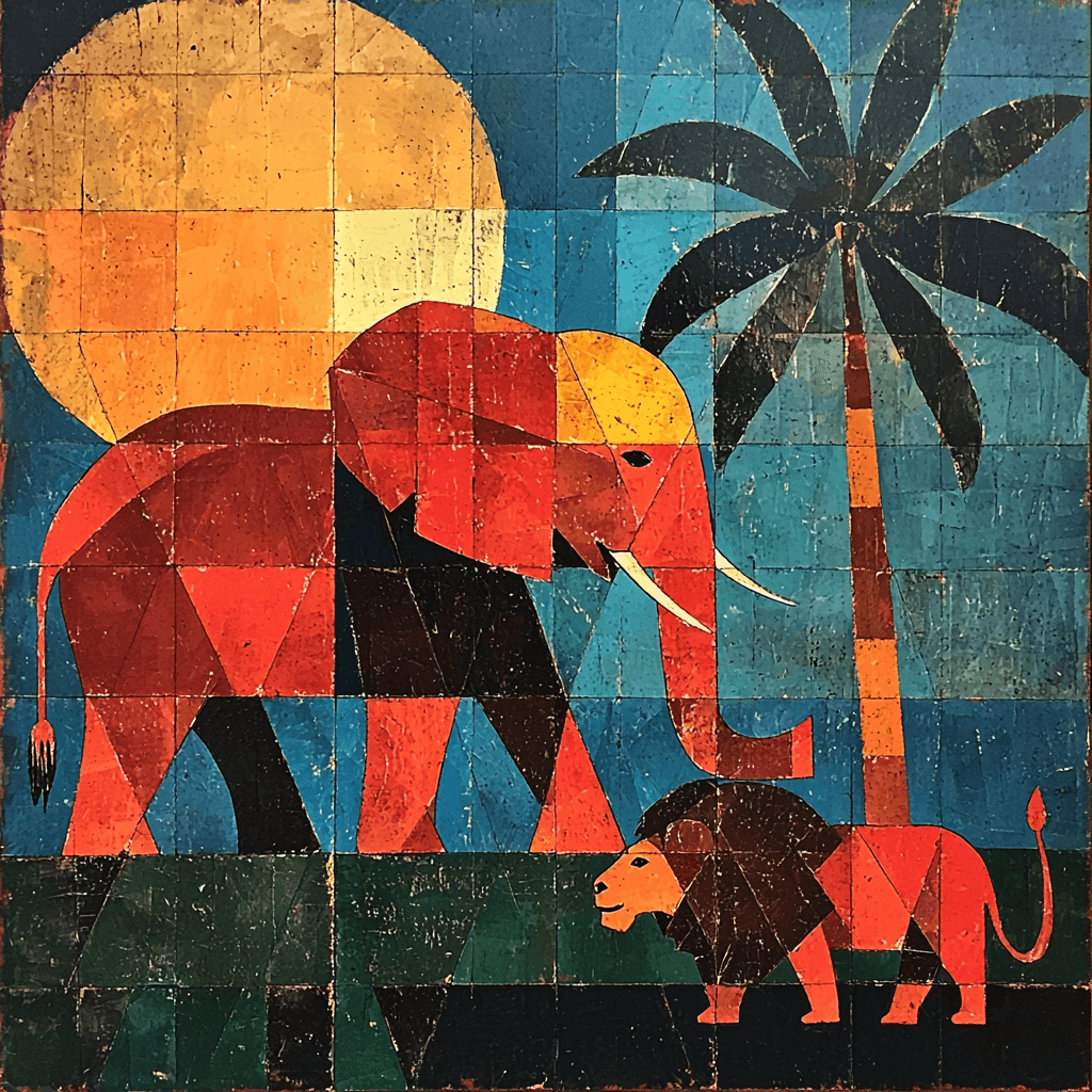 Pablo Picasso Inspired Cubist Wild Safari Paint By Numbers Kits