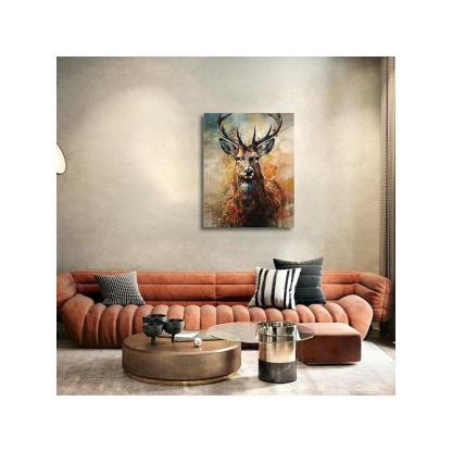 Framed Paint By Numbers Kit Easy Crafts DIY Deer Canvas Art