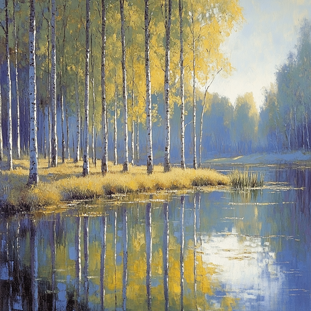 Claude Monet Inspired River Poplar Study In Autumn Number painting